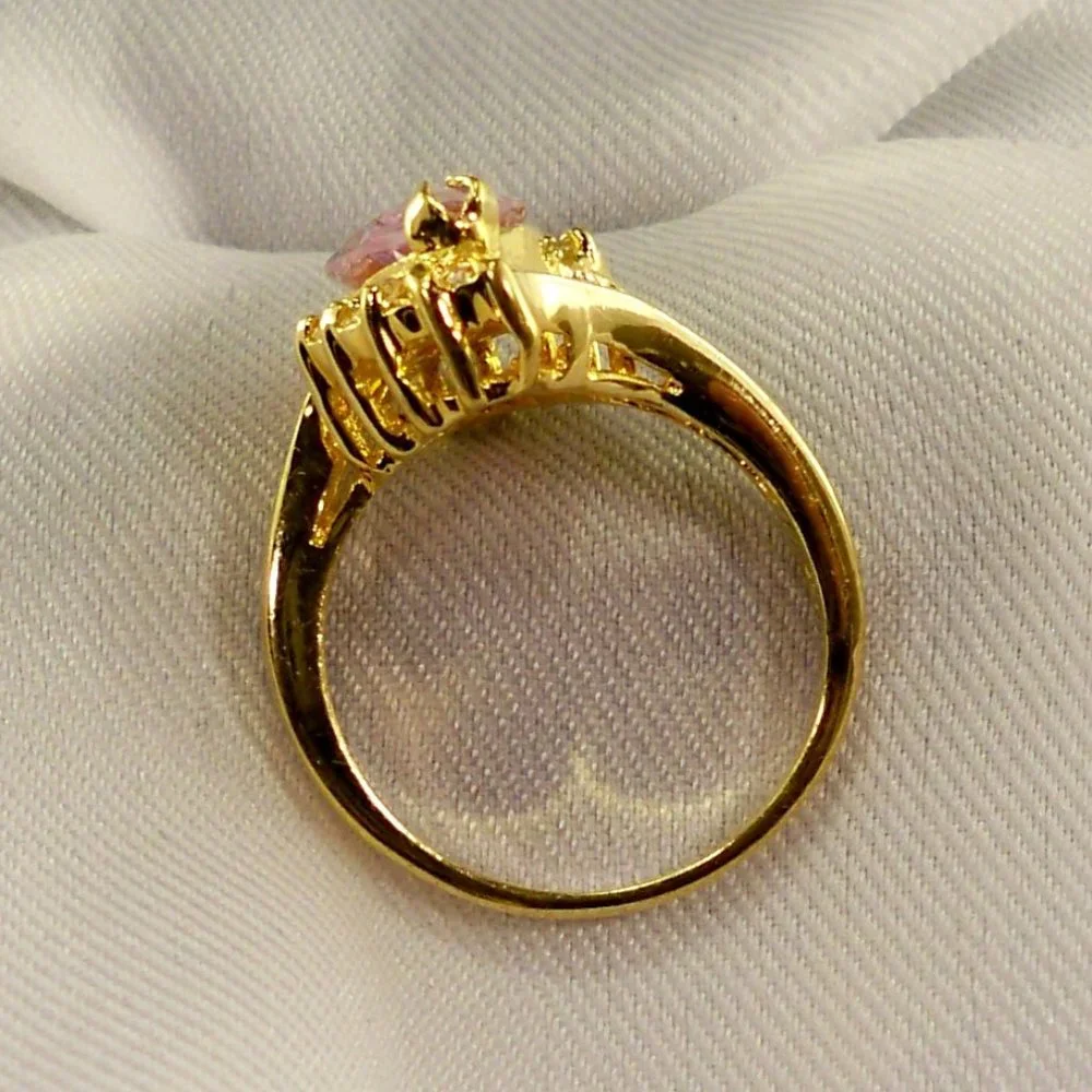 NEW Purple Marquise Cut Cubic Zirconias Gold DESIGNER Ring